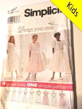 simplicity 7487 sewing pattern Girls Dress & Formal Dress